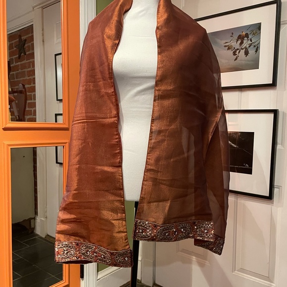Silk with beaded detail wrap - Picture 1 of 5